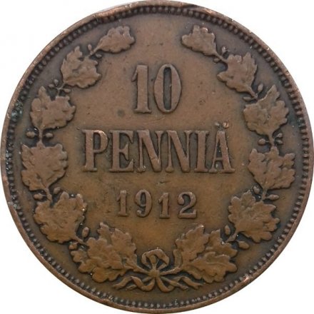 Финляндия 10 пенни 1912 год F-VF