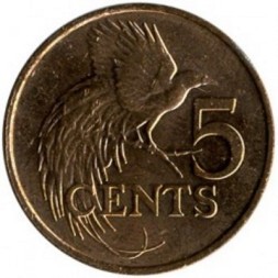 Монета Тринидад и Тобаго 5 центов 2006 год