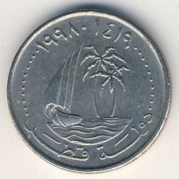 Монета Катар 25 дирхамов 1998 год