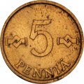 Финляндия 5 пенни 1969 год