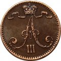 Финляндия 1 пенни 1883 год - Александр III - XF