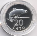Латвия 20 лат 2013 год - Серебряный лосось