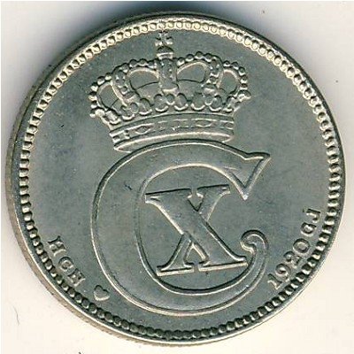 Дания 25 эре 1920 год - Король Кристиан X