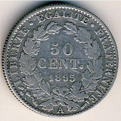 Франция 50 сантимов 1895 год