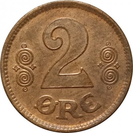 Дания 2 эре 1920 год - Король Кристиан X