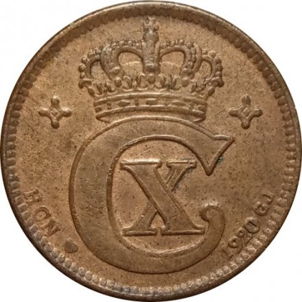 Дания 2 эре 1920 год - Король Кристиан X