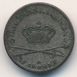 Дания 3 ригсбанкскиллинга 1842 год