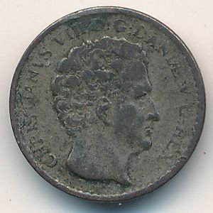 Дания 3 ригсбанкскиллинга 1842 год