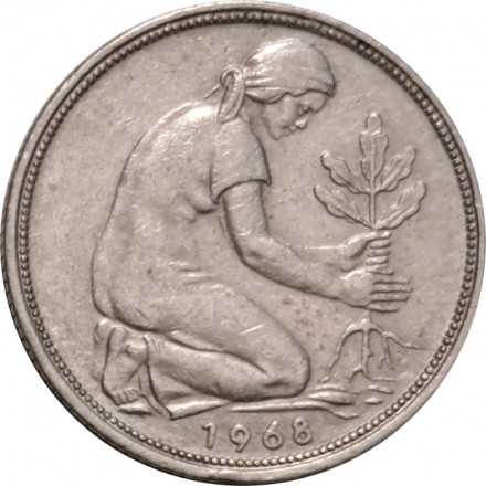 ФРГ 50 пфеннигов 1968 год (G)