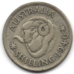 Австралия 1 шиллинг 1946 год - Точка перед "SHILLING" (МД Перта)