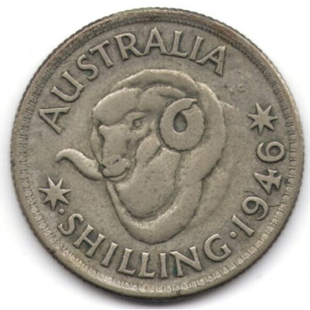 Австралия 1 шиллинг 1946 год - Точка перед &quot;SHILLING&quot; (МД Перта)