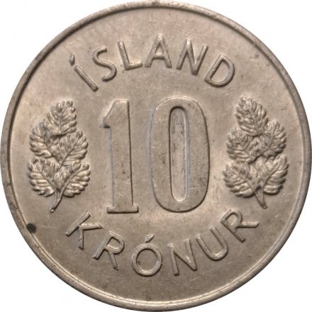 Исландия 10 крон 1976 год