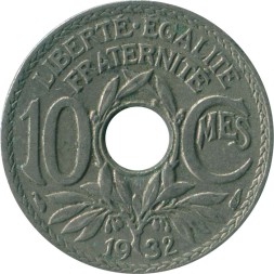 Франция 10 сантимов 1932 год