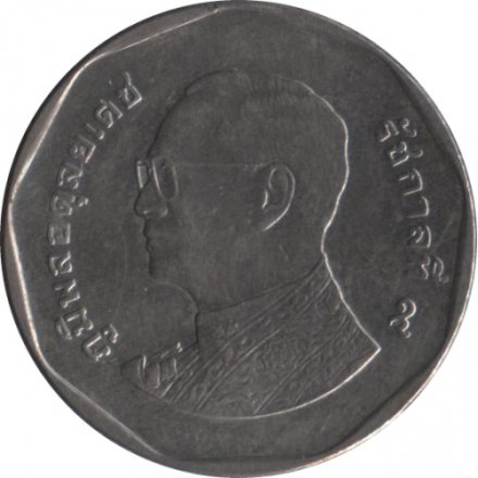 Таиланд 5 бат 2008 год (Новый аверс, толщина 1,7 мм)