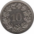 Швейцария 10 раппенов 2008 год