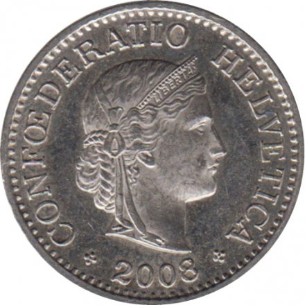 Швейцария 10 раппенов 2008 год