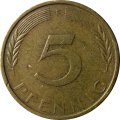 ФРГ 5 пфеннигов 1972 год - F