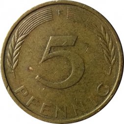 ФРГ 5 пфеннигов 1972 год - F