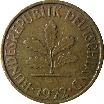 ФРГ 5 пфеннигов 1972 год - F