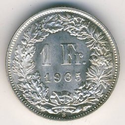 Швейцария 1 франк 1965 год