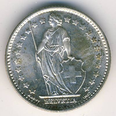 Швейцария 1 франк 1965 год
