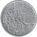 Испания 1 песета 1991 год - Король Хуан Карлос I