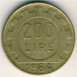 Италия 200 лир 1984 год