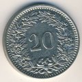 Швейцария 20 раппенов 1932 год