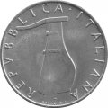Италия 5 лир 1954 год - Дельфин. Судовой руль UNC