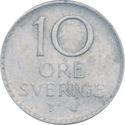 Швеция 10 эре 1972 год - Король Густав VI Адольф