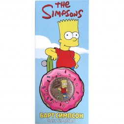 «Барт Симпсон. The Simpsoрns» - Гравированная цветная монета 25 рублей в буклете
