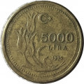 Турция 5000 лир 1995 год
