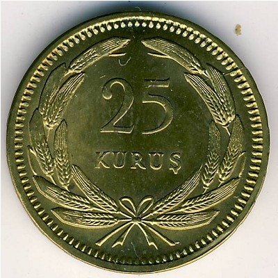 Турция 25 куруш 1956 год