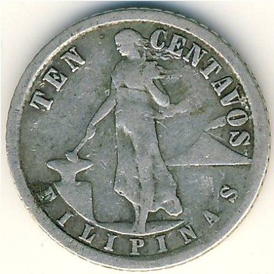 Филиппины 10 сентаво 1921 год
