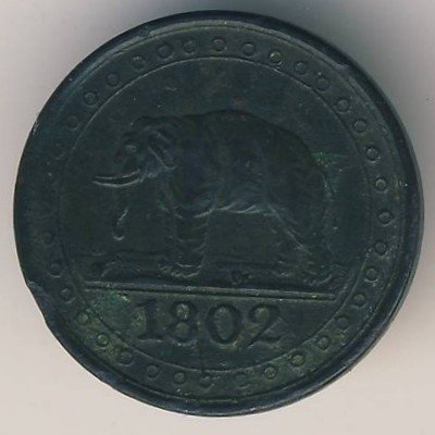 Цейлон 1/192 риксдоллара 1802 год