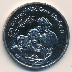 Монета Острова Питкэрн 1 доллар 2006 год - 80 лет Елезавете II