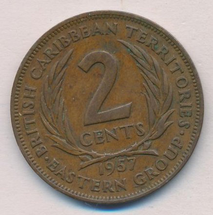 Восточные Карибы 2 цента 1957 год