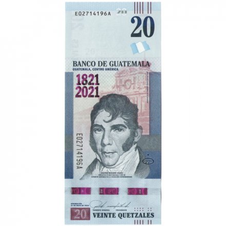 Гватемала 20 кетсаль 2020 (2021) год - 200 лет независимости (юбилейная) - UNC