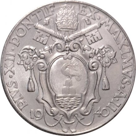 Ватикан 2 лиры 1940 год - Папа Пий XII