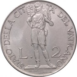 Ватикан 2 лиры 1940 год - Папа Пий XII
