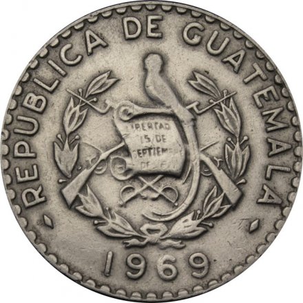 Гватемала 25 сентаво 1969 год