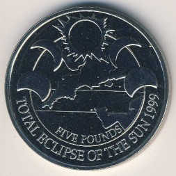 Монета Олдерни 5 фунтов 1999 год