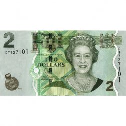 Фиджи 2 доллара 2011 год - Елизавета II. Толпа маленьких жителей UNC