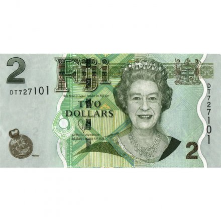 Фиджи 2 доллара 2011 год - Елизавета II. Толпа маленьких жителей UNC