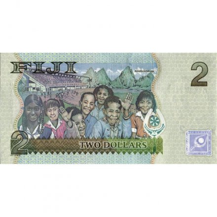 Фиджи 2 доллара 2011 год - Елизавета II. Толпа маленьких жителей UNC