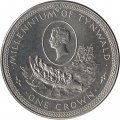 Остров Мэн 1 крона 1979 год - 1000 лет Тинвальду. Шлюпка (медь-никель)