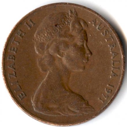 Австралия 2 цента 1971 год