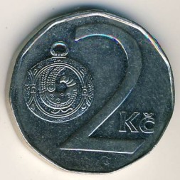 Монета Чехия 2 кроны 2002 год