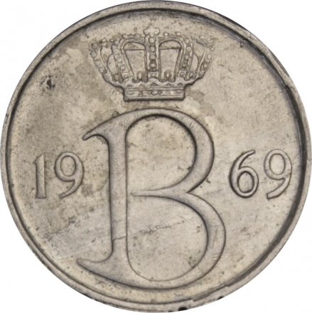 Бельгия 25 сантимов 1969 год BELGIQUE