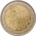 Латвия 2 евро 2021 год - 100 лет признанию государственной независимости Латвии